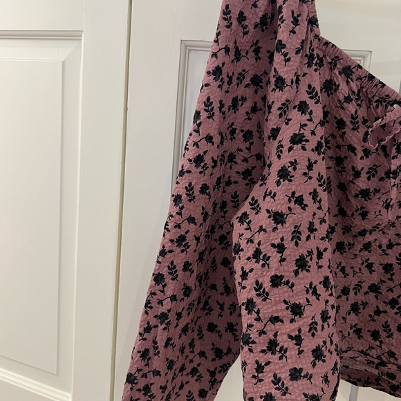 Madewell Women’s Cropped Top Purple Floral 100% Cotton Size XXL - Picture 7 of 12